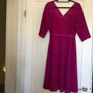 Lane Bryant Fuchsia Lace Cocktail Dress